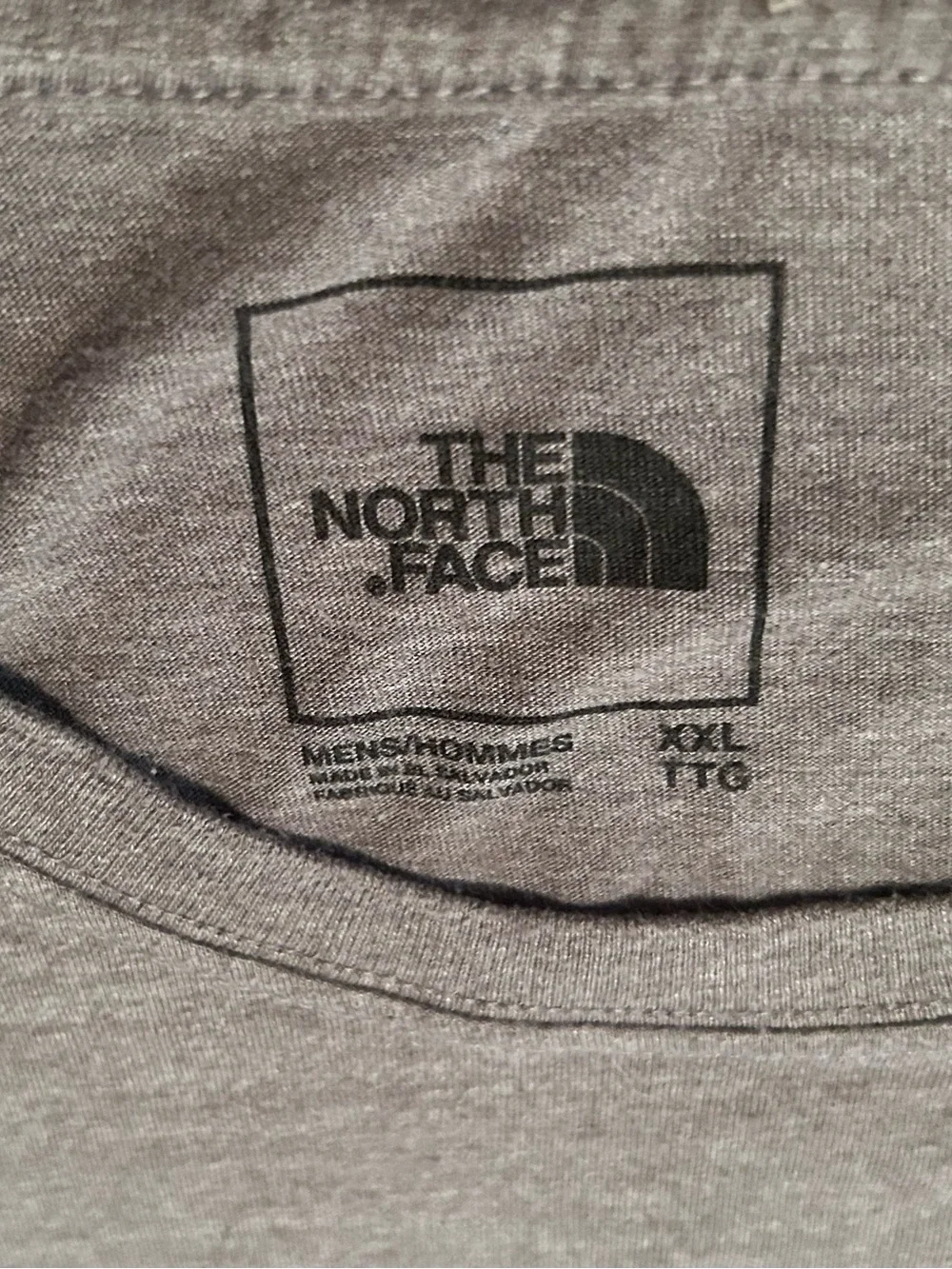 The North Face Men's Gray Short Sleeve Tee with Red, White & Navy XXL